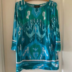Bob Mackie wearable art Ikat top